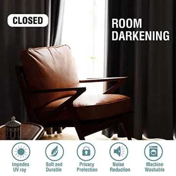 H.VERSAILTEX Velvet Curtains Grey Room Darkening Window Curtain Panels for Living Room Thermal Insulated Grommet Curtains for Bedroom, W52 x L108 Inches, 2 Panels, Grey