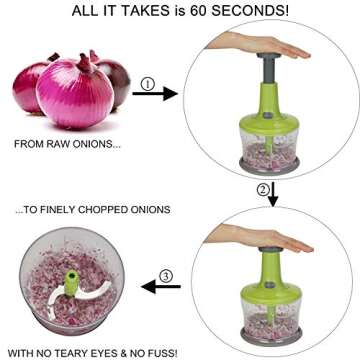 Smile Mom Food Chopper Manual, Vegetable Chopper Food Veggie Chopper Dicer Hand Quick Easy for Potato Salads Fruits Nuts Garlic Onions Meat Cutter Multifunctional
