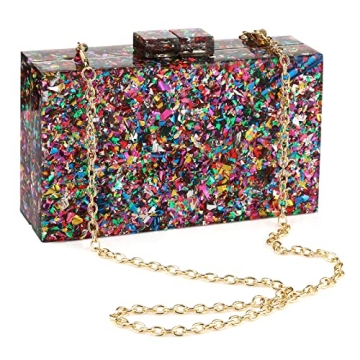 Acrylic Purses for Women Stylish Multicolor Evening Handbag