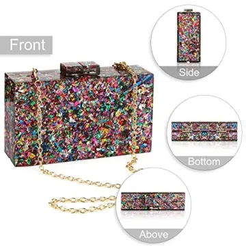 Acrylic Purses for Women Stylish Multicolor Evening Handbag