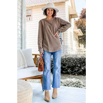 OFEEFAN Women's Cozy Long Sleeve Tunic Tops for Fall