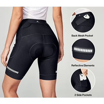 Heathyoga Womens 4D Padded Bike Shorts with Pockets