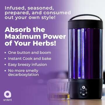 Ardent FX Decarboxylator 110V with Bluetooth Connectivity, 3 in 1 Portable Decarboxylation, Herbal & Oil Infuser Machine - Use for Butter and Herbs - Quick & Effortless Decarboxylation