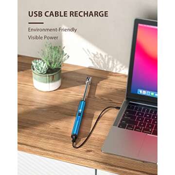 RONXS Rechargeable Arc Lighter with LED Display & Flexible Neck