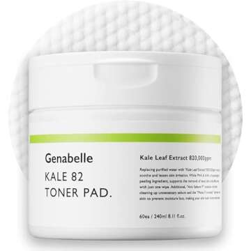 Genabelle Kale 82 Toner Pad - 60 Jumbo Sheets, AHA PHA Dead Skin Care Daily Hydrating Toner Pad exfoliating