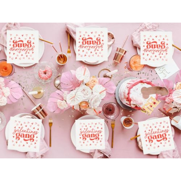 Galentines Gang Napkins, Happy Galentines Day Napkins, Galentine’s Day Decorations, Girls Ladies Galentines Day Party Decorations, ZJ Valentines Day Decorations Napkins(5 x 5 In, 50-Pack)