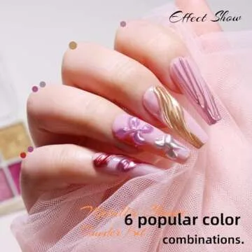 U-Shinein 3D Painting Gel, 2-in-1 Clear Nail Gel Sculpting Gel for Chrome Nail Powder, 2PCS Professi...