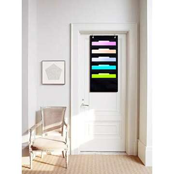 ZKOO 5 Pockets Hanging Wall File Organizer for A4/Legal Size Documents - Sturdy & Elegant Solution f...