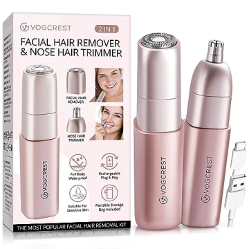 VG VOGCREST 2-in-1 Rechargeable Facial and Nose Hair Remover