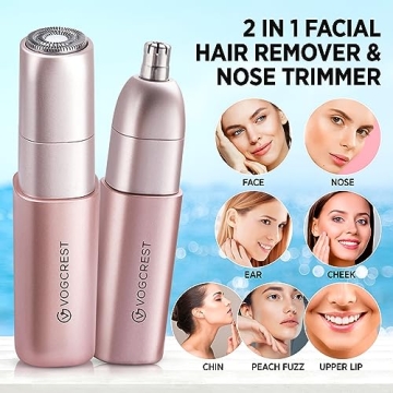 VG VOGCREST 2-in-1 Rechargeable Facial and Nose Hair Remover