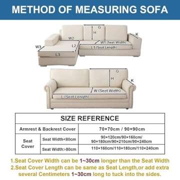 JIAN YA NA Sectional Couch Cover, Velvet Sofa Slipcover for Pets and Kids, Anti-Slip Washable Furniture Protector for 3-Cushion Couch, Loveseat, Recliner, L-Shaped Sofa, Armrest & Backrest (1 Piece)
