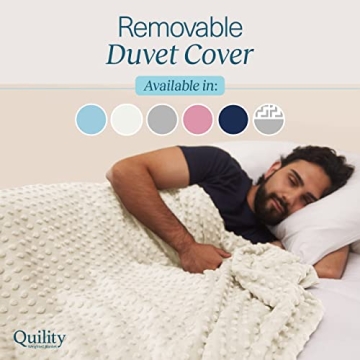 Quility Weighted Blanket - 15 LB Twin Cotton Comfort