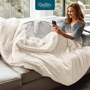 Quility Weighted Blanket - 15 LB Twin Cotton Comfort