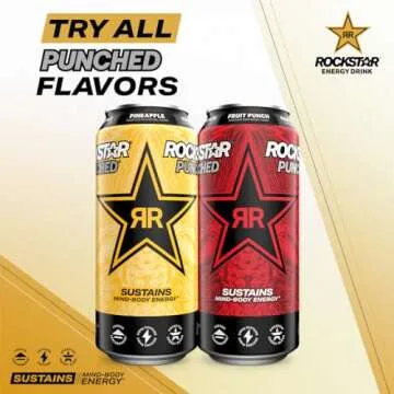 Rockstar Energy Drink Punched Hardcore Apple, 16oz Cans (12 Pack)