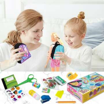 Mini Doll Backpack Toys with Surprise Stationery - 2 Pack