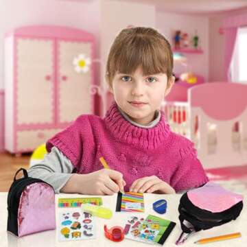 Mini Doll Backpack Toys with Surprise Stationery - 2 Pack