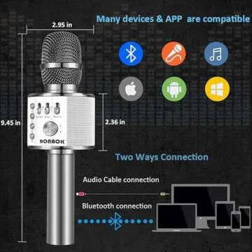 BONAOK Wireless Bluetooth Karaoke Microphone for Ultimate Fun