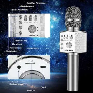 BONAOK Wireless Bluetooth Karaoke Microphone for Ultimate Fun