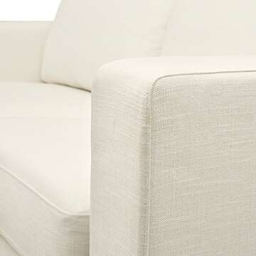 Amazon Brand – Stone & Beam Bryant Modern Sofa Couch with Slipcover, 85.1"W, Optic White