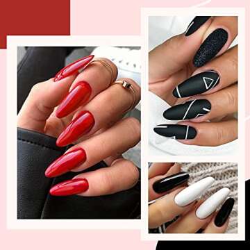 NICOLE DIARY Gel Nail Polish Starter Kit with 48W UV Light White Black Red Pink Silver Gold GLitter Colors LED Gel Nail Polish Set with Base Top Coat Matte Top Coat Nail Art Manicure Set