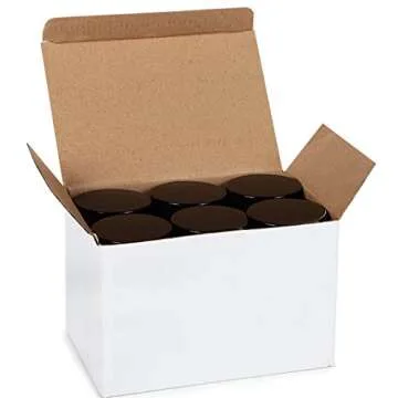 Vivaplex Amber 2 oz Glass Jars with Inner Liners