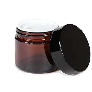 Vivaplex Amber 2 oz Glass Jars with Inner Liners