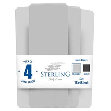 Shelf Liners for Wire Shelf System - Set of 4 in Clear - 24 x 48 inch - Plastic Wire Shelving Shelf Mats