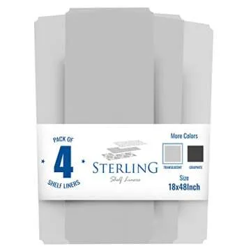 Shelf Liners for Wire Shelf System - Set of 4 in Clear - 24 x 48 inch - Plastic Wire Shelving Shelf Mats