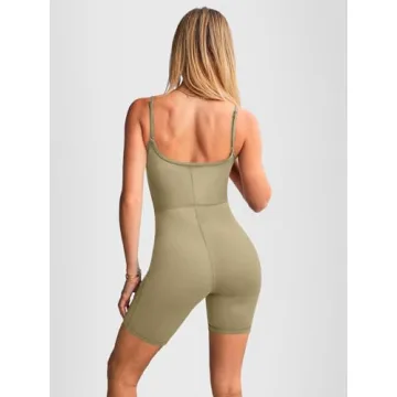AUTOMET Women's Sexy Unitard Bodysuit Gym Casual Outfit