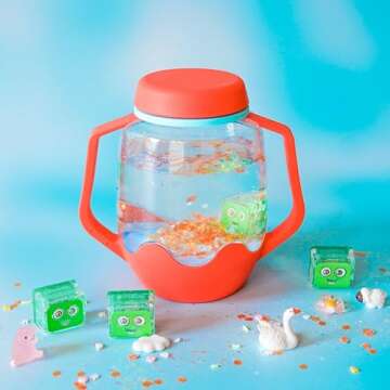 Glo Pals Sensory Play Pack Bundle with Sensory Play Jar, Light-Up Cubes, & Fun Fillers (Barnyard Bla...