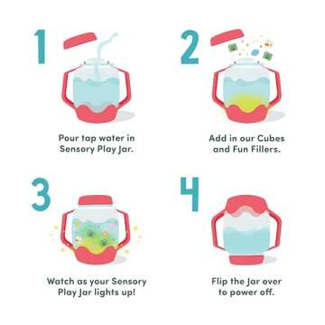 Glo Pals Sensory Play Pack Bundle with Sensory Play Jar, Light-Up Cubes, & Fun Fillers (Barnyard Blast)