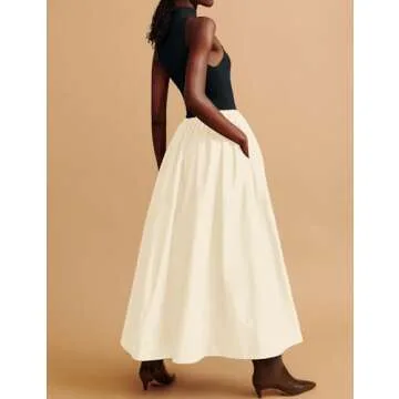 Lauweion Women's Turtleneck Maxi Dress with Pockets