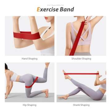 SUBCULTUREPICK 5 in1 Foam Roller Set, Trigger Point Foam Rollers, Massage Roller Stick, Massage Ball, Resistance Band for Deep Muscle Massage Pilates Yoga,Fitness Exercise for Whole Body (Black-Red)