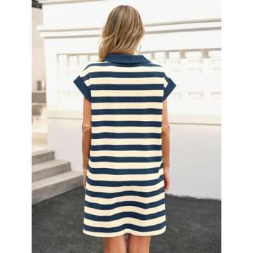 Wenrine Striped Summer Mini Dress with Pockets for Women