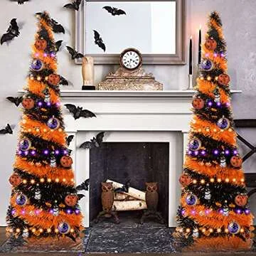 FUNPENY 5FT Tinsel Christmas Tree for Holiday Decor