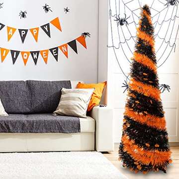 FUNPENY 5FT Tinsel Christmas Tree for Holiday Decor