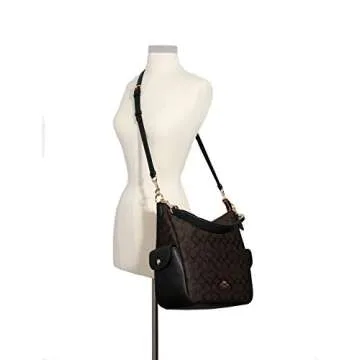 Coach Pennie Shoulder Bag In Signature Canvas Black/Brown