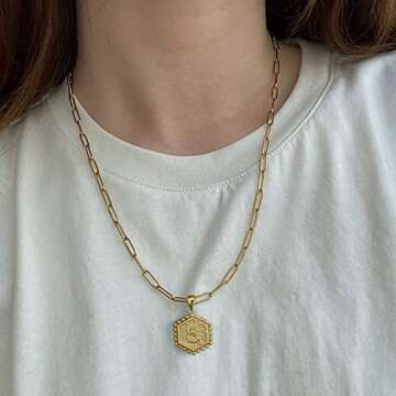 M MOOHAM Dainty Layered Initial Necklaces for Women -Statement Necklace for Women Cute Letter Initial D Necklace Choker Necklace Gold Layered Necklaces for Women Girls