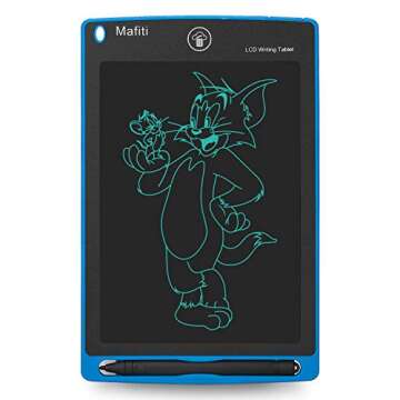 Mafiti LCD Writing Tablet 8.5 Inch Electronic Writing Drawing Pads Portable Doodle Board Gifts for Kids Office Memo Home Whiteboard Blue