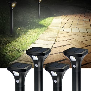 AURAXY Solar Motion Sensor Pathway Lights for Outdoors