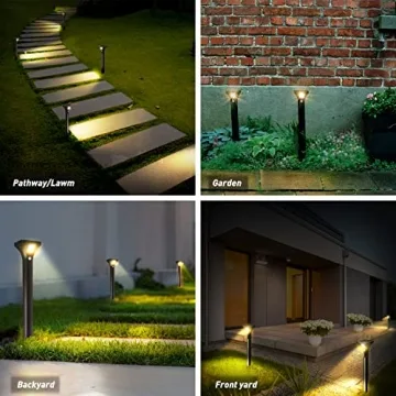 AURAXY Solar Motion Sensor Pathway Lights for Outdoors