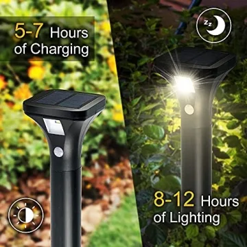 AURAXY Solar Motion Sensor Pathway Lights for Outdoors