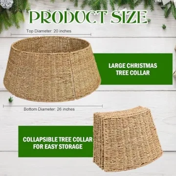 Rocinha Rattan Christmas Tree Collar - Rustic and Adjustable