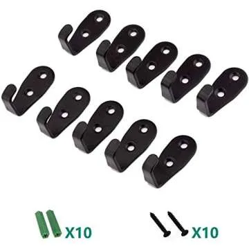 Ulifestar Heavy Duty Wall Hooks,Stainless Steel Screw On Hooks for Hanging Coats Plants Towels Keys Hats,Waterproof Single Shower Hanger Hooks for Garage Kitchen Bathroom 10 PCS (L Shape Large)