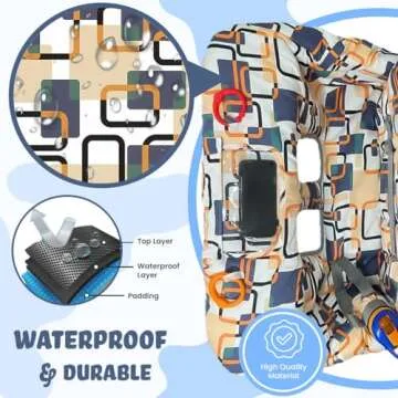 Shopping Cart Cover for Baby Grocery Cart Cover for Baby boy and Baby Girl, High Chair Cover for Baby and Toddler, Baby Registry Gift - Waterproof - Extra Large - Cotton - Double Sided (Yellow)