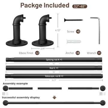 Stylish Zeerobee Adjustable Curtain Rods for Windows