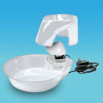 Pioneer Pet Big Max Ceramic Drinking Fountain for Pets, White, 8 lb