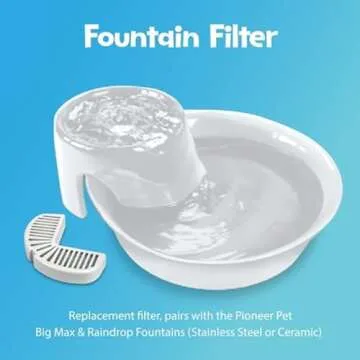 Pioneer Pet Big Max Ceramic Drinking Fountain for Pets, White, 8 lb