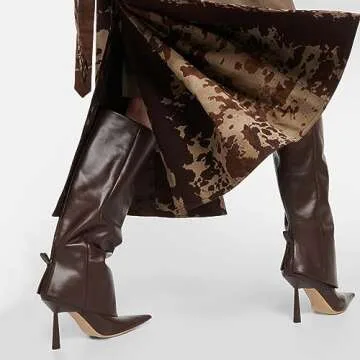 Chic Vertundy Women's Fold Over Knee High Boots