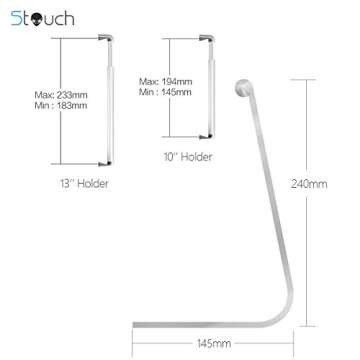 Tablet Holder Stand, Stouch 360° Rotatable Aluminum Desktop Holder Mount Compatible for 7-13 inch Galaxy Tab S8, iPad Pro/Air/Mini,Nexus, Surface Pro 4 Kiosk POS Silver